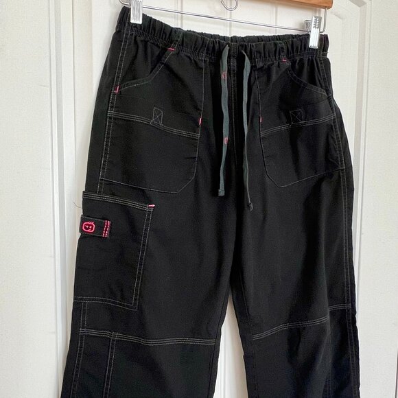 WonderWink WonderFLEX Faith Multi-Pocket Cargo Scrub Pant Black Size Small - Picture 4 of 8